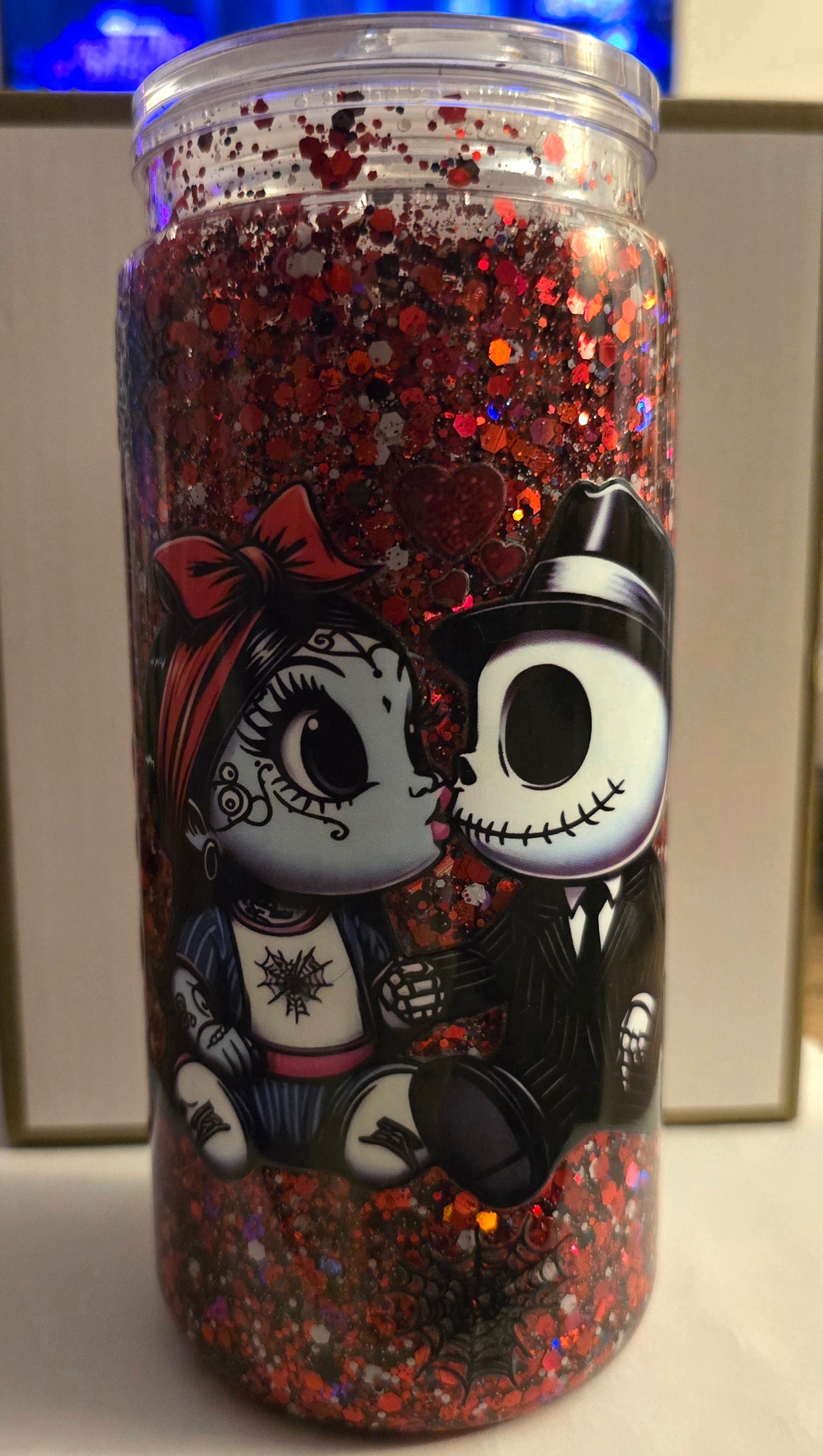 Vday snowglobe suspended 20 oz tumbler premade